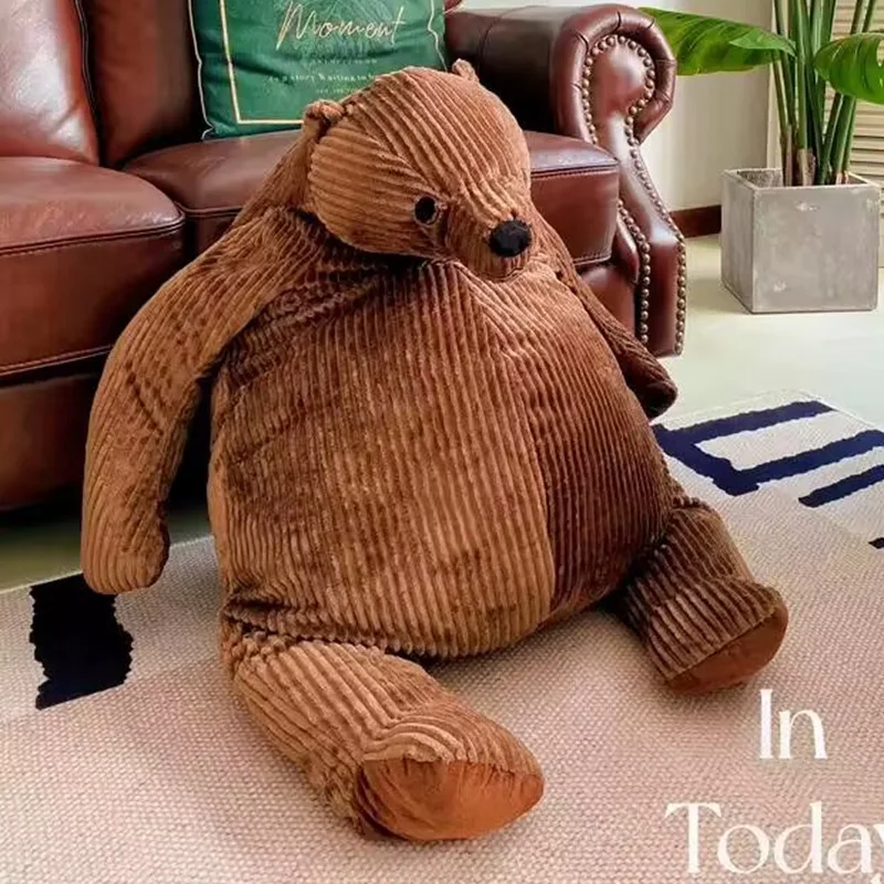 

100cm Simulation Stripe Brown Bear Plush Toy Giant Teddy Bear Stuffed Animals Doll Birthday Gifts for Girlfriend Home Decor