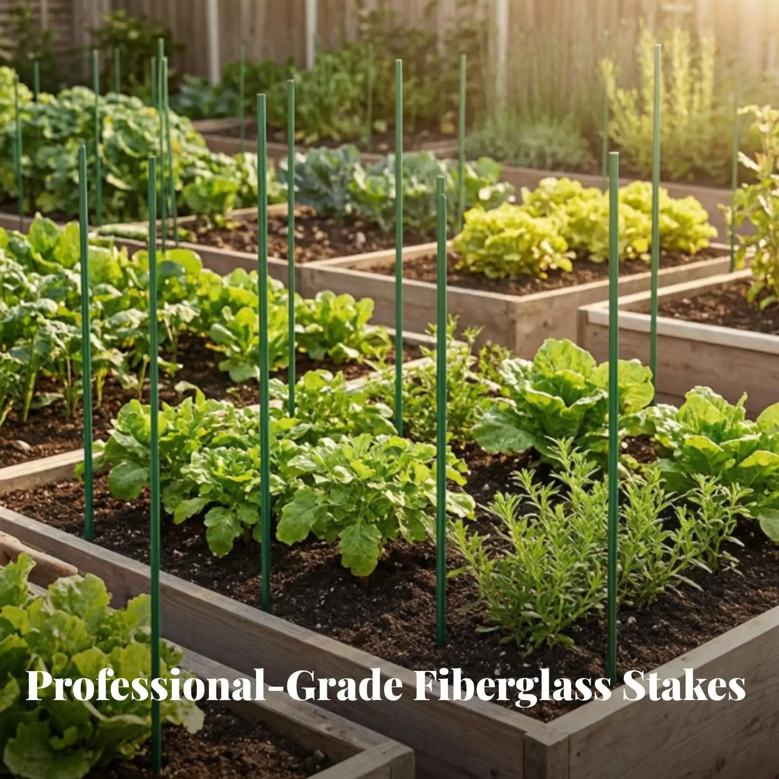 Tomato Support Stake 30 Pack Fiberglass Plant Stakes for Garden Mesh Climbing Vines Vegetables Flowers Support