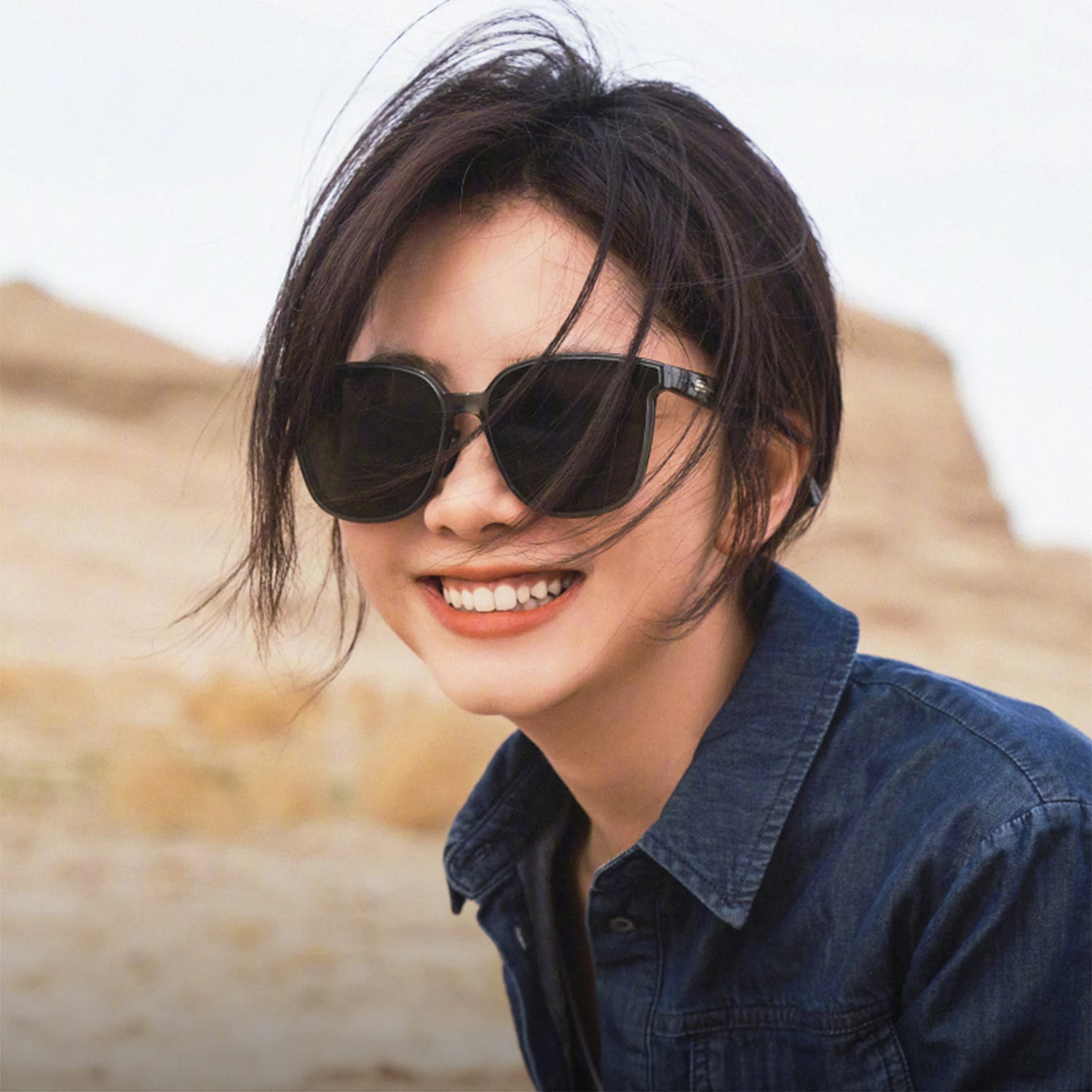 CAPONI Polarized Women Sunglasses High Quality Outdoor Acetate Driver Sun Glasses Anti Glare UV400 Protection Black Shade CP7546