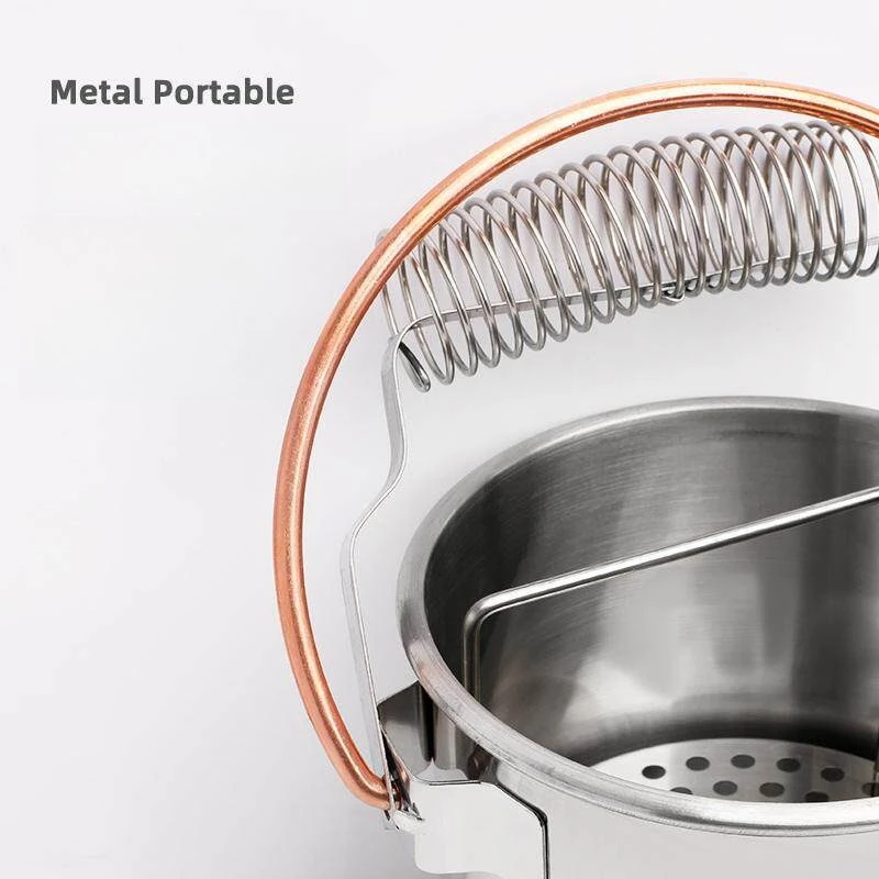 Stainless Steel Oil Painting Brush Washer Cup Metal Brush Cleaning Bucket Leak-Proof Color Mixing Brush Holder Art Supplies view 3