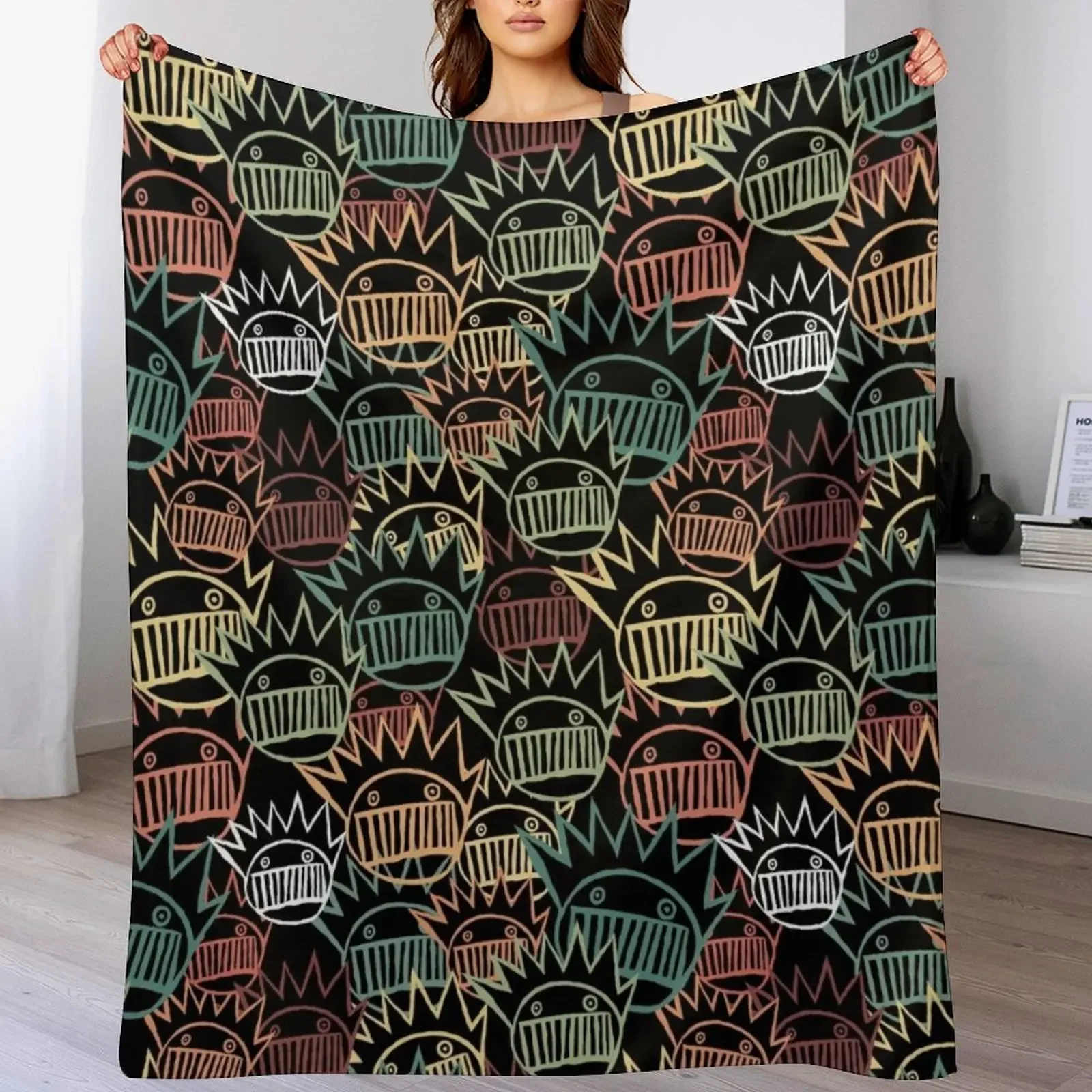 

Boognish pattern Throw Blanket Cozy Microfiber Throw Blanket for Home Bedroom