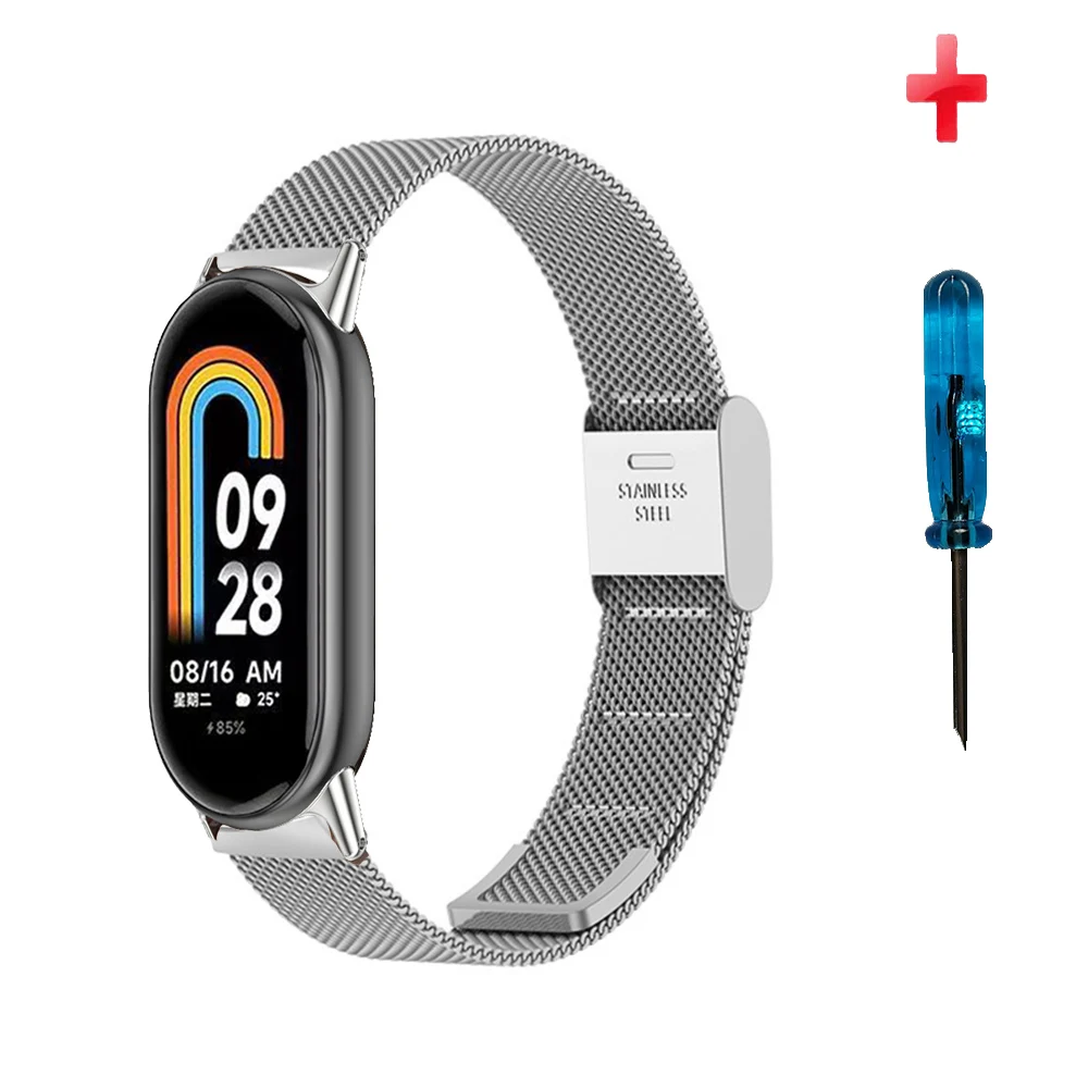 For Mi band  Xiaomi bracelet 8/NFC metal strap band  miband 8 Replace the strap replaceable bracelet  stainless steel strap