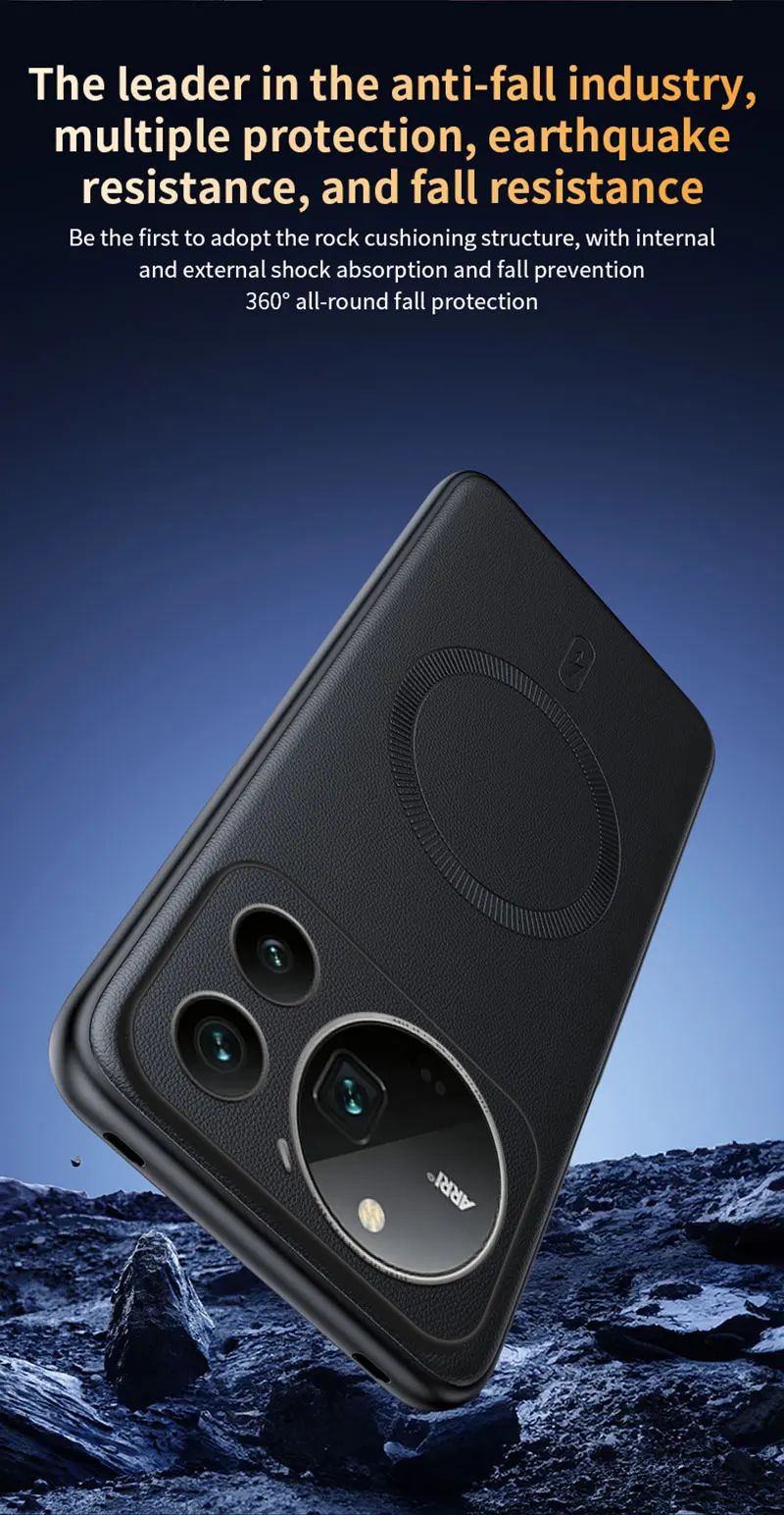 Hülle für Honor Magic 9 Pro Max, magnetische Leder-Schutzhülle, Anti-Fingerabdruck, rutschfest, PC+TPU – Detail 15