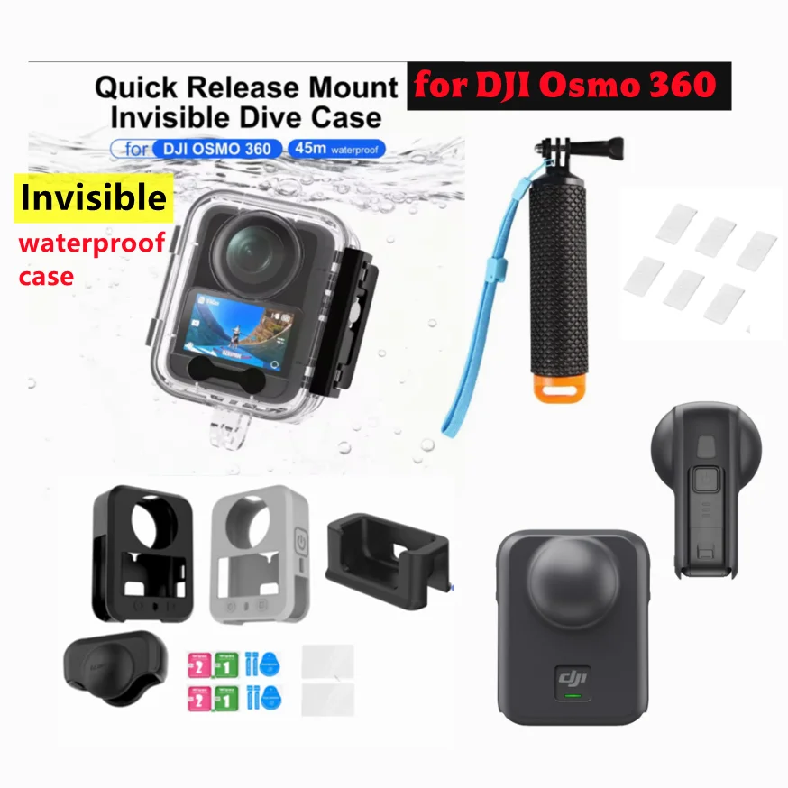 

Для DJI Osmo 360 невидимый чехол для дайвинга комплект аксессуаров водонепроницаемый корпус 45 м/144 футов защитный чехол для подводного плавания для Osmo360