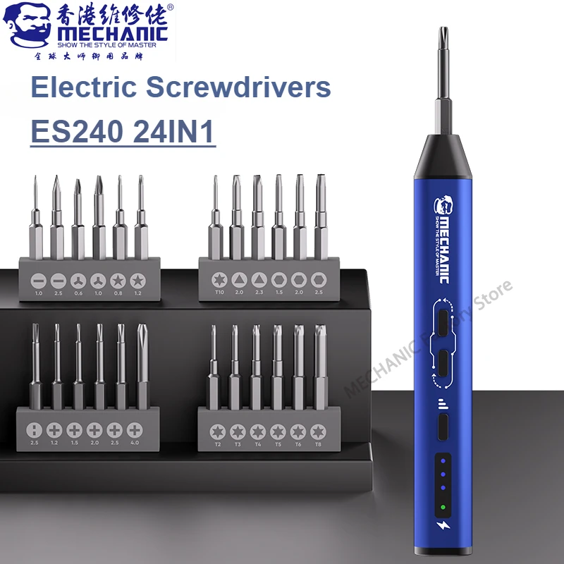 Mechanic ES240 Electric 24in1 Multifunctional Screwdriver Set Phone Disassembly Repair High Precision Electric Screwdriver Set