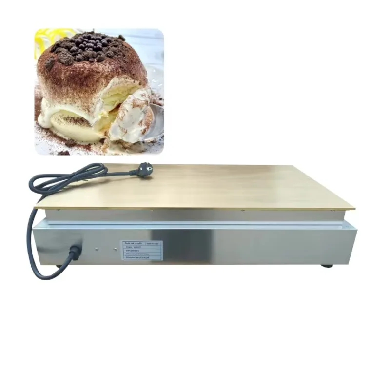 Crepe Souffle Pancake Maker Non-Stick Copper Grill Plate/Electric Heating 1600W/3200W Digital Temperature