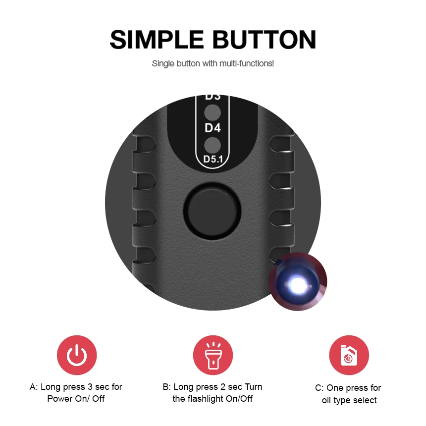 BF100 السيارات سائل الفرامل تستر الرقمية سيارة الفرامل النفط اختبار أداة ل DOT3/DOT4/DOT5.1 السيارات النفط جودة اقلام الفحص مؤشر LED #4