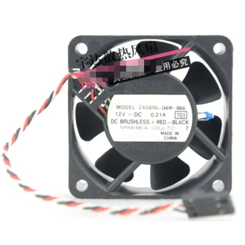 NMB 2408NL-04W-B66 TS1 DC 12V 0.21A 60x60x20mm 3-Wire Server Cooling Fan