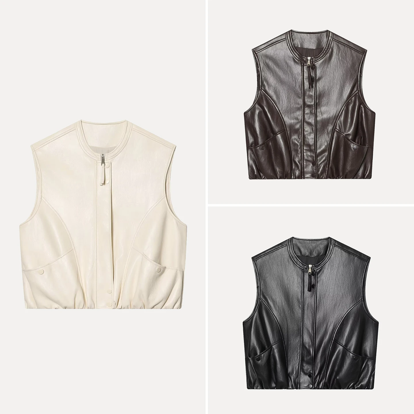 

Модная женская зимняя куртка-жилет на молнии, универсальная, простая, новинка от Z