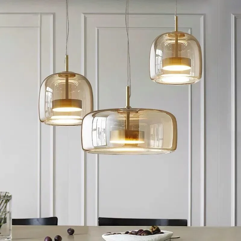 Nordic Modern Minimalist Art Glass Chandelier Bar Bedside Designer Kitchen Pendant Model Room Soft Decoration Light Fixtures