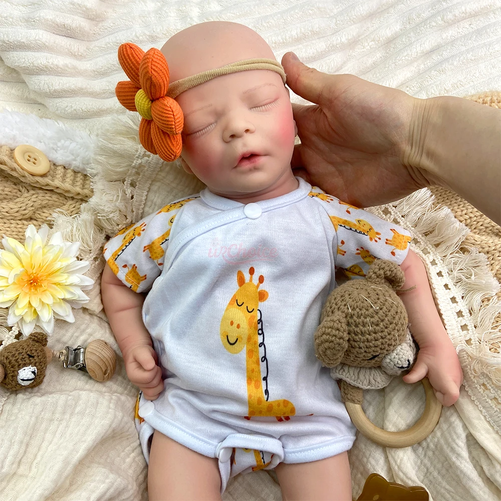 18inch Full Soft Silicone Reborn Asleep Doll Realistic Weighted Body Model Newborn Doll for Parenting Practice