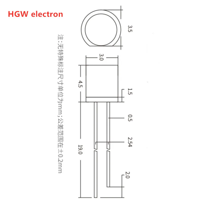 100pcs 3MM LED DIP Flat head LED Diode Lamp F3 Flat head colloid Red Green Yellow Indicator light LED 2 pin