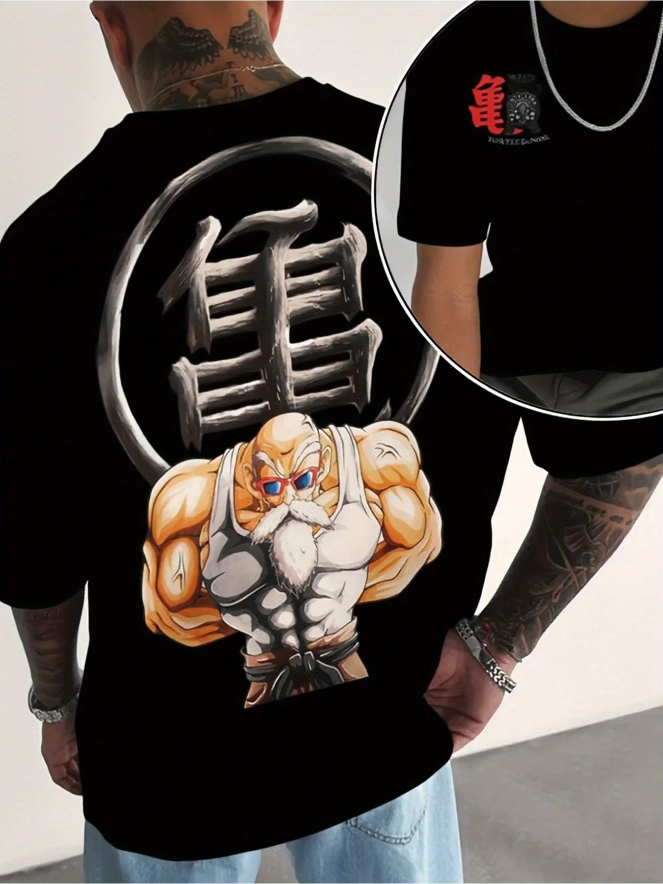 

Master Roshi Dragon Ball Anime Summer T-Shirt Harajuku Men Cotton Fitness Retro Streetwear Oversized Women Short Sleeve Casual