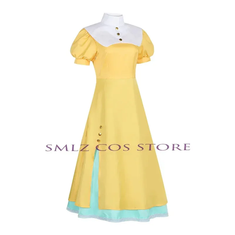 Tomoyo daidouji cosplay anime Magic Sakura disfraz amarillo vestido largo niña falda Lolita peluca conjunto traje de fiesta de Halloween para mujer