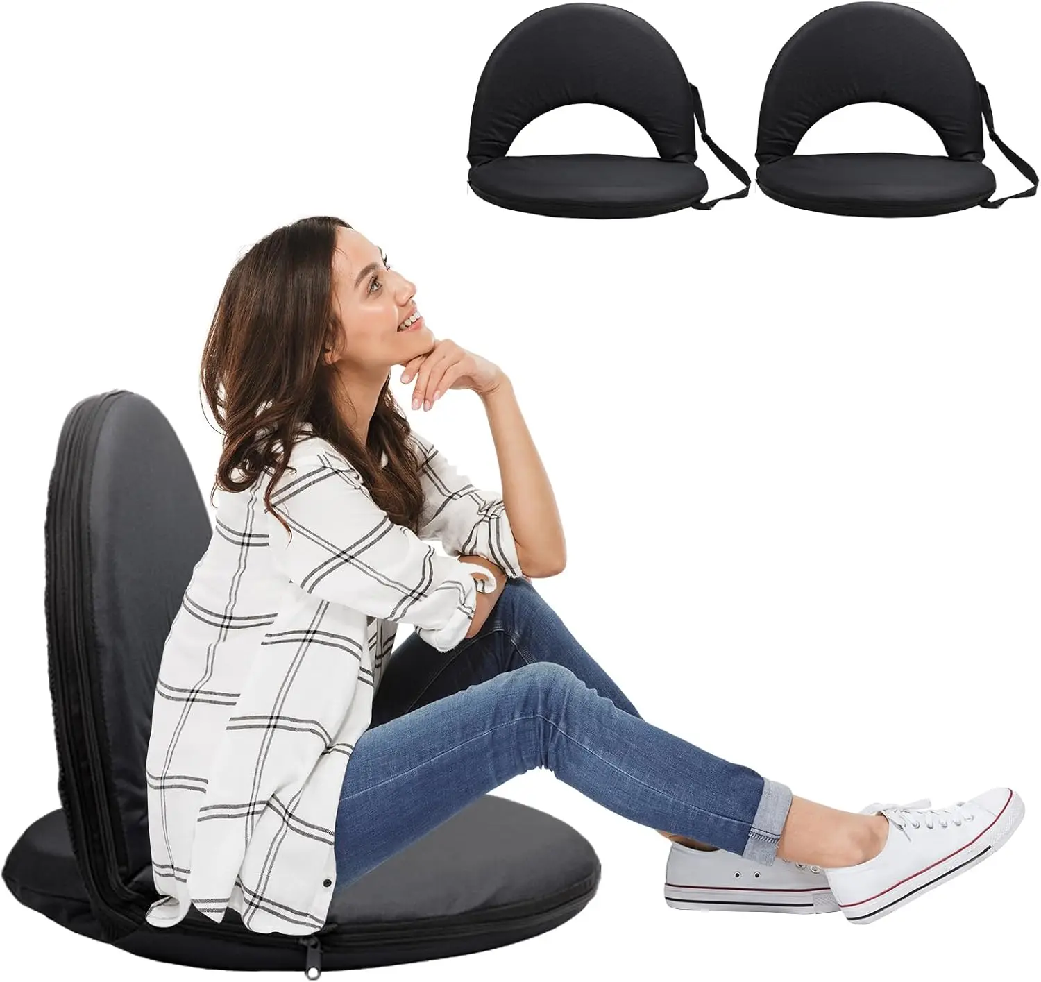 

Stadium Seats With Ba Support, Stadium Seat Cushion,Bleacher Seat, Folding Floor Chair With Ba Support, Foldable Extra Thi