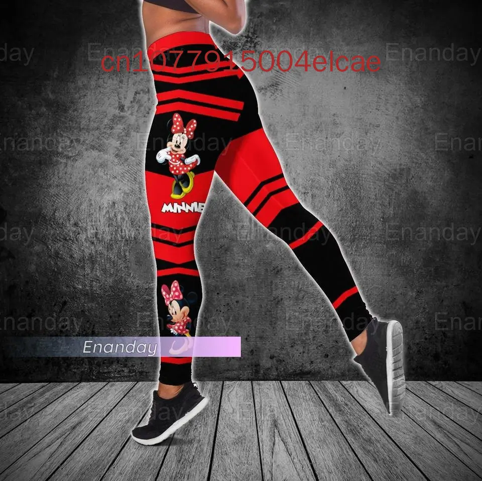 2024 New Disney Minnie Mouse Hoodie And Legging Disney Women\'s Sweatpants Fashion Sports Suit Disney Yoga Suit