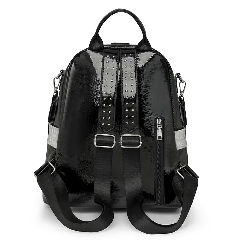 Women's Waterproof Backpack Fashion PU Travel Backpack Rhinestone School Bag Mochila Para Viaje 백팩 Sac A Dos 여성가방