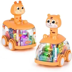 Press and Go Gear Car Toy for Toddlers Baby Toy Cars 1 2 3 Years Old Light Up Toys for Kids Boys and Girls Birthday Gifts