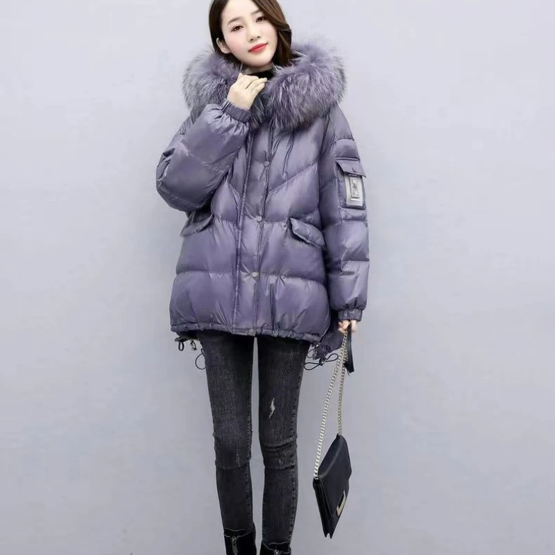 Female Winter Autumn Tops Coat Cotton-padded Clothes Zipper Warm Retro Simple Loose Comfortable Leisure Soft Minority Versatile