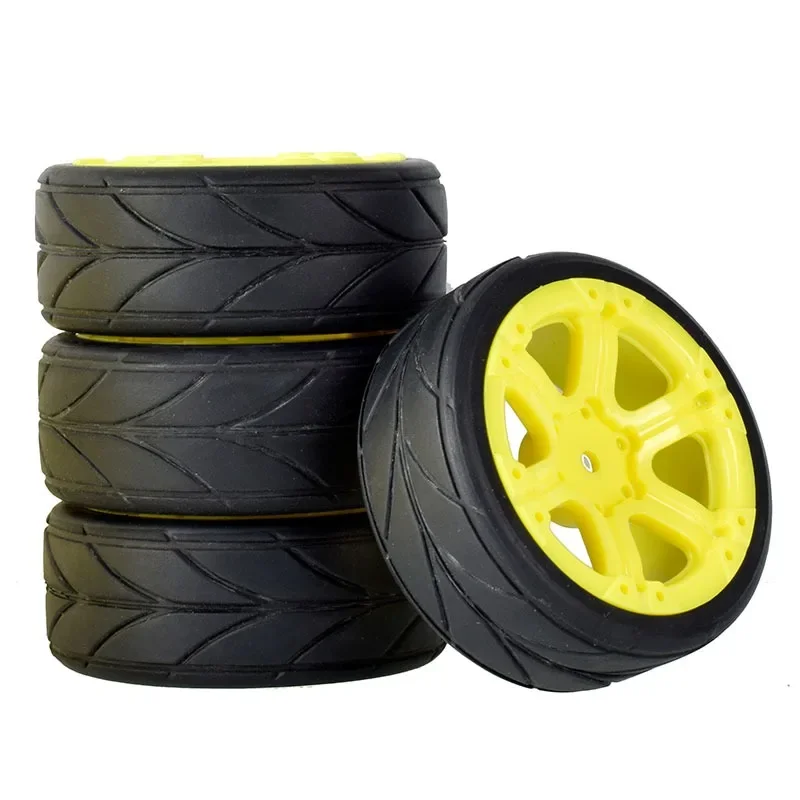 65MM 1/10 RC 레이싱카 타이어 온로드 투어링 드리프트카 타이어 휠 타미야 TT01 TT02 XV01 TA06 PTG-2 HPI WR8 교쇼 HSP 94123용