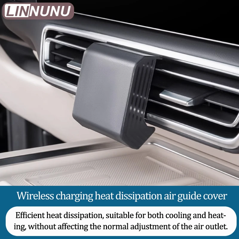 Linnunu Fit for Lixiang L6 L7 L8 L9 Car Interior Supplies Mobile Phone Wireless Charging Air Conditioner Air Guide Interior Wireless Charging Panel Cooling and Heat Dissipation Artifact Car Supplies Accessories