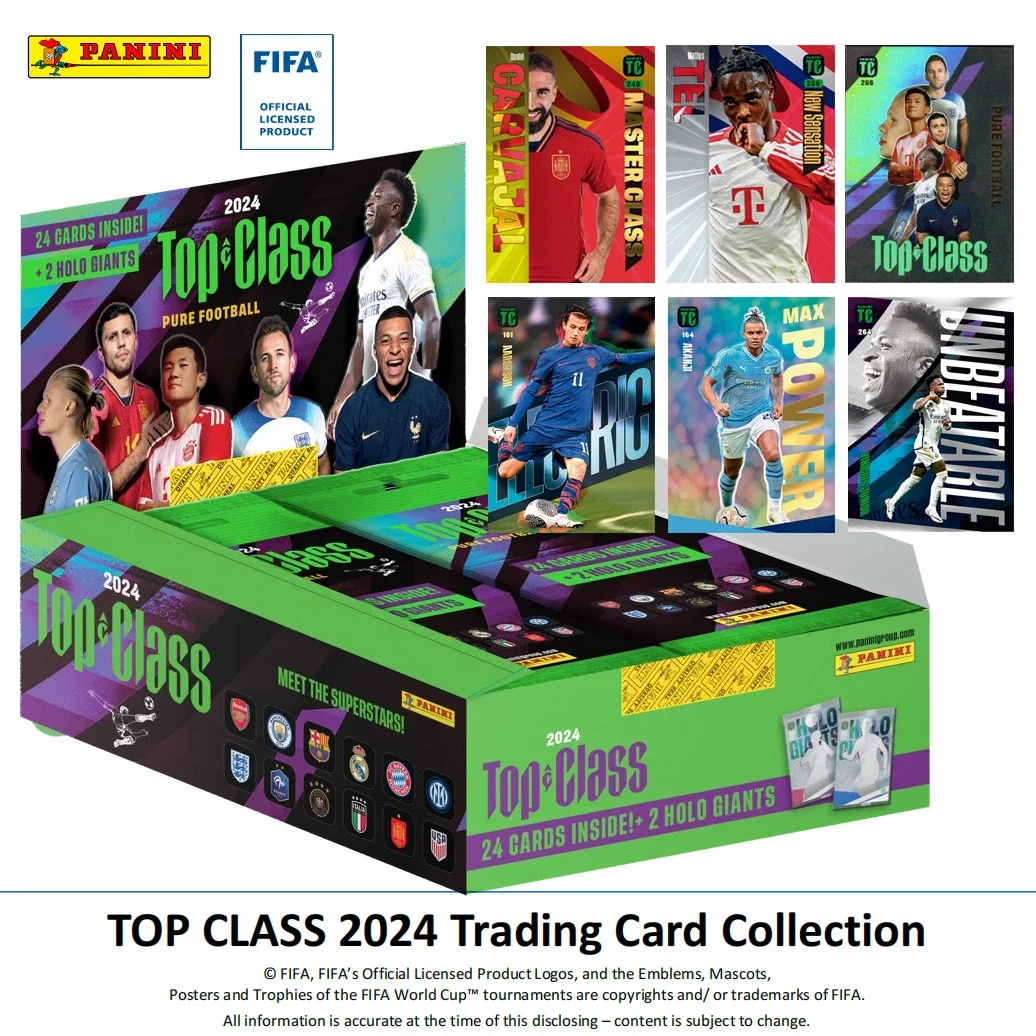 2024 FIFA Pure Football Cards PANINI Trading Cards Collection Soccer Fans Player TCG Top Class Holo Giant Card Kids Gifts