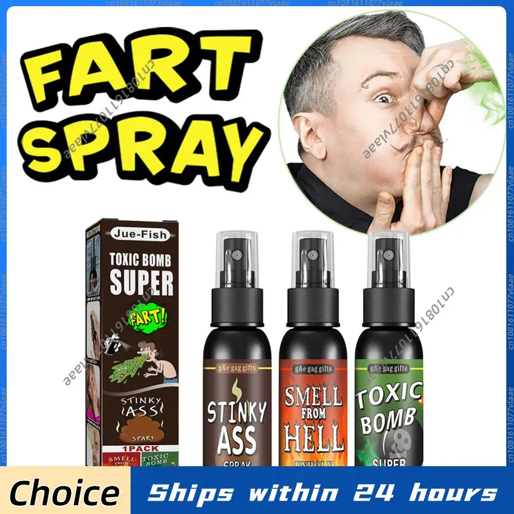 30ml Fart Gag Spray Prank Joke Plastic Spoof Odor Spray Party Supplies Stinky Gas for Adults Kids Non Toxic Halloween Funny Toys