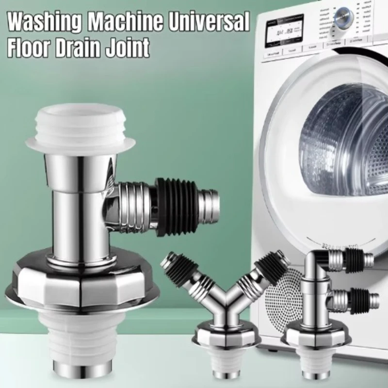 Washing Machine Floor Drain Joint Three-way Water Distributor Double Purpose Pipe Connector Adapter Disposer Trap Tool
