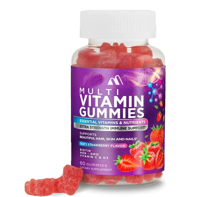 

Adult Gummy Multivitamin, Suitable for Both Men and Women - Immune Health Support, Berry Flavored -60 Capsules