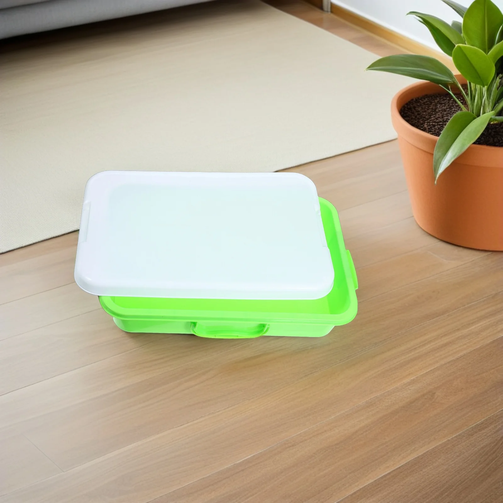 2 قطعة حفرة رمل للأطفال مع غطاء صندوق رمل بلاستيكي قوي مقبض سهل الحمل للأطفال الصغار لعب الرمل الاستكشاف الإبداعي ربط الأسرة