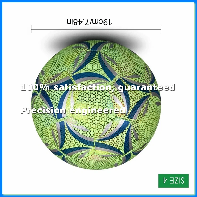Luminous Size 4 Soccer Ball, Dazzling Glow in the Dark Training and Game Ball, Long-Lasting Brightness-ABYS