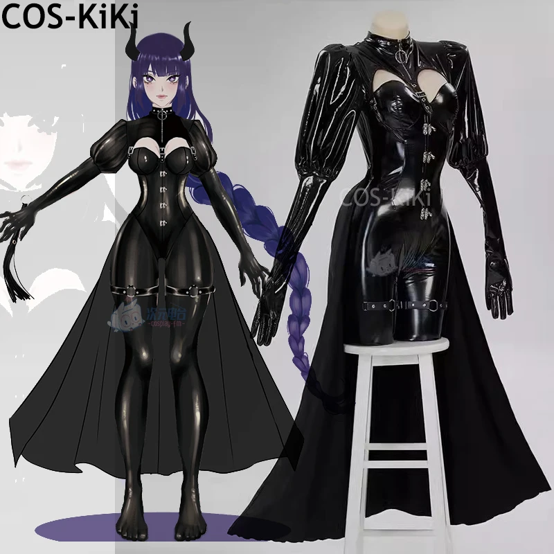 

COS-KiKi Genshin Impact Raiden Shogun Game Suit PU Leather Jumpsuits Cool Uniform Cosplay Costume Halloween Party Outfit Women