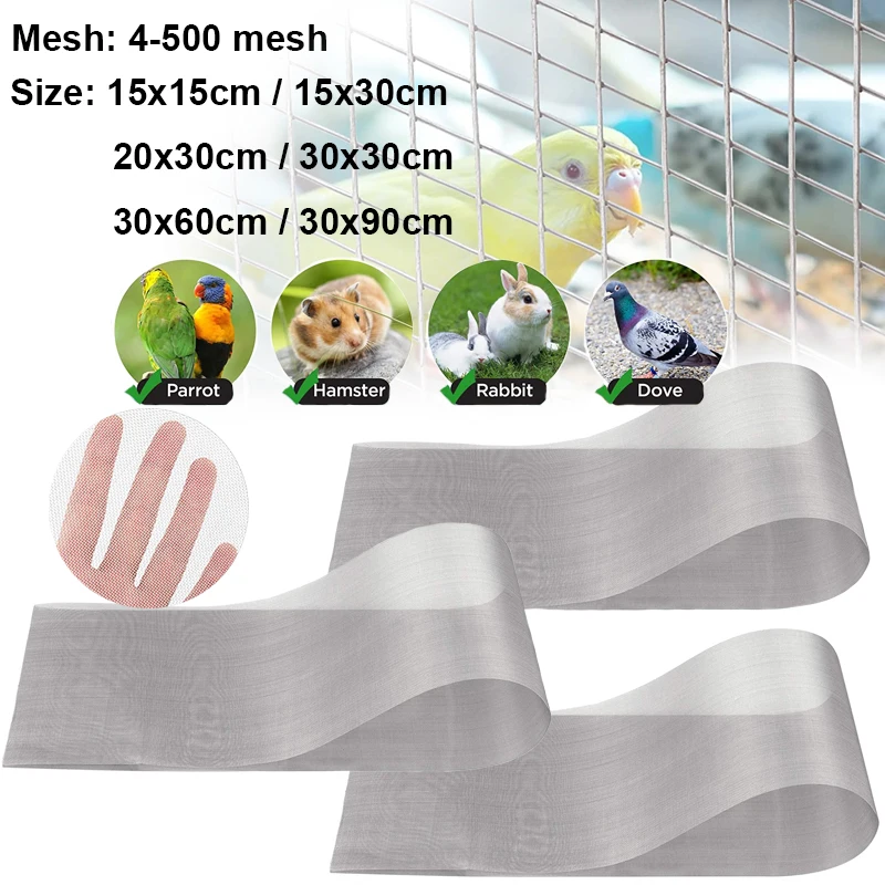 1Pcs Stainles Steel Mesh Filter Net Metal Front Repair Fix Mesh Filtration Woven Wire Screening Sheet Screening filter 4-100Mesh