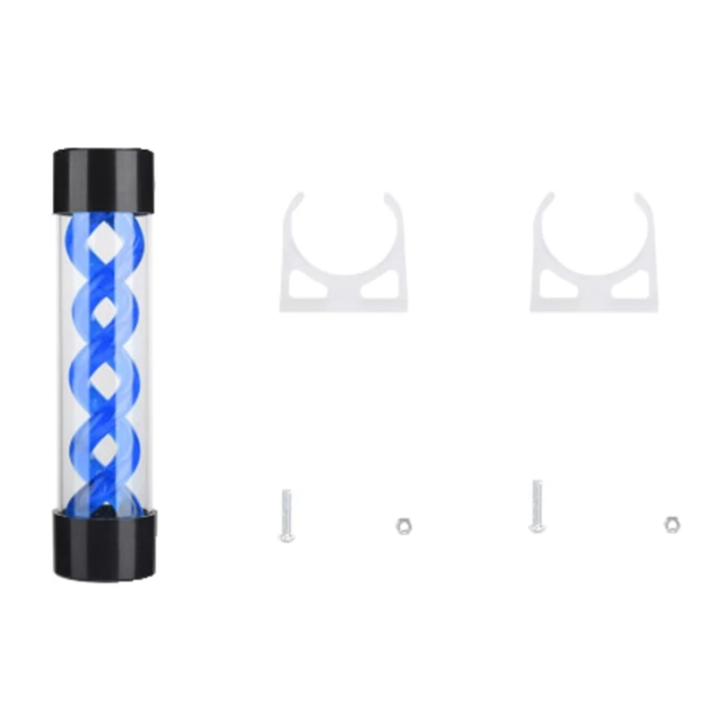 خزان مياه SMIEA 200 مم لتبريد المياه للكمبيوتر الشخصي، خزان تبريد مياه الكمبيوتر مع خيط G1/4 لملحقات مبرد الكمبيوتر (أزرق)