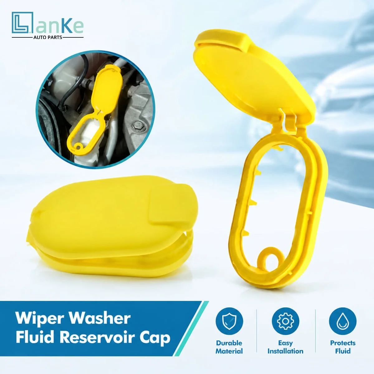 LANKE Wiper Washer Fluid Reservoir Cap Plastic Replacement For Windshield Cleaning Tank OE 8200226894 Leakproof Cover
