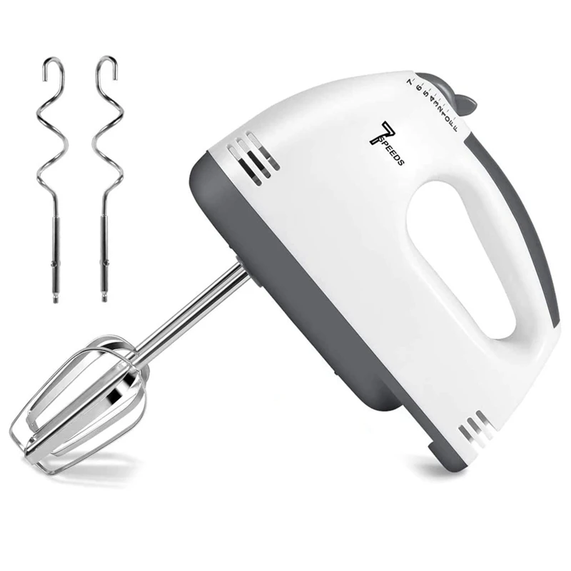 ABHG Electric Hand Mixer, 7 Speed Options Portable Handheld Kitchen Whisk, Electric Beater Stainless Steel Egg Whisk