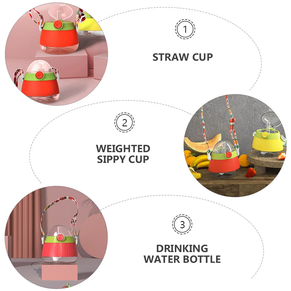 

280Ml Baby Water Bottle Leakproof Kids Straw For Toddler Training -20 To 90 Celsius Food Grade Handle Drinking Cup Sippy Cup