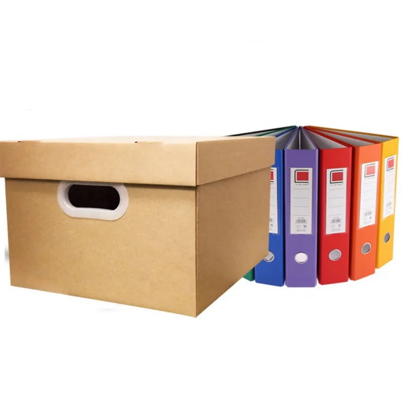 Grande boîte de tri de documents de bureau, freins de stockage de haute qualité, boîte en carton avec emballage à main pour les petites entreprises