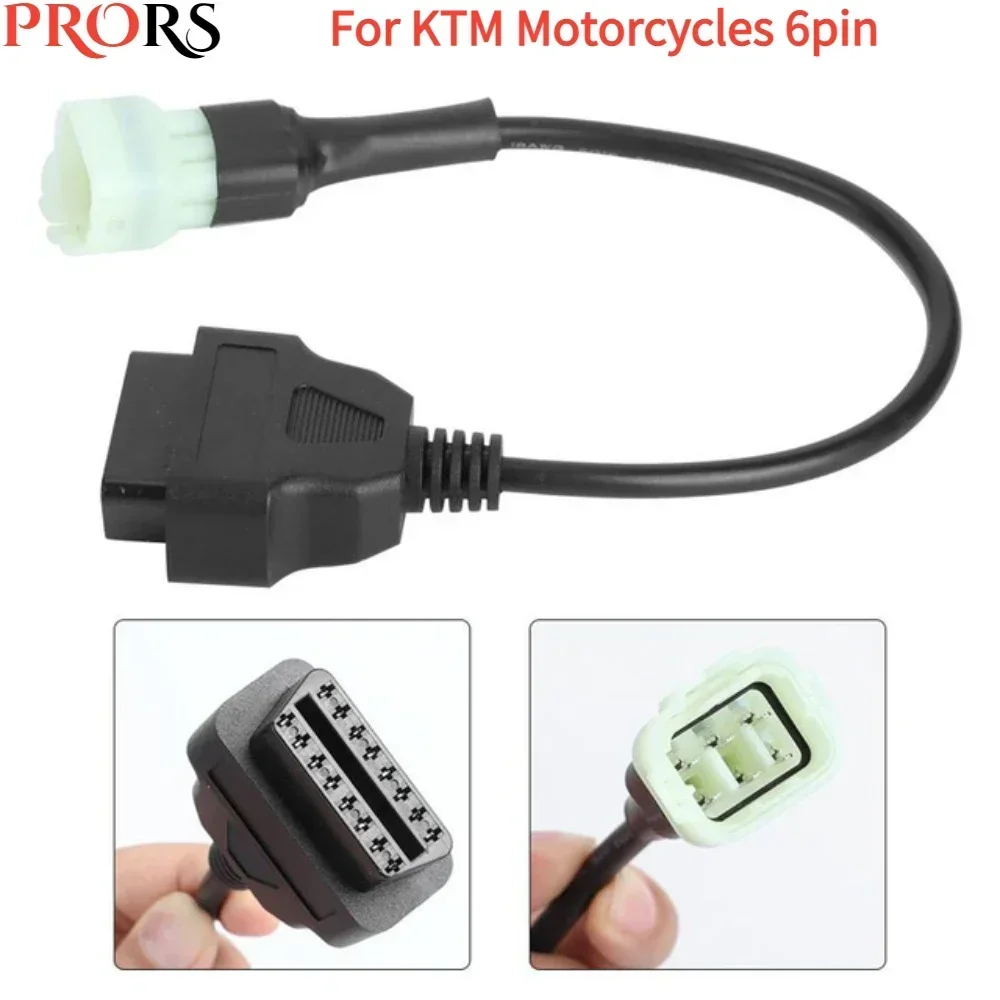 OBD2 For KTM 6pin To 16PIN Adapter Cable Adapter for Tune Software Motorcycle Motorbikes ECU Cable Motorcycle Conversion Line