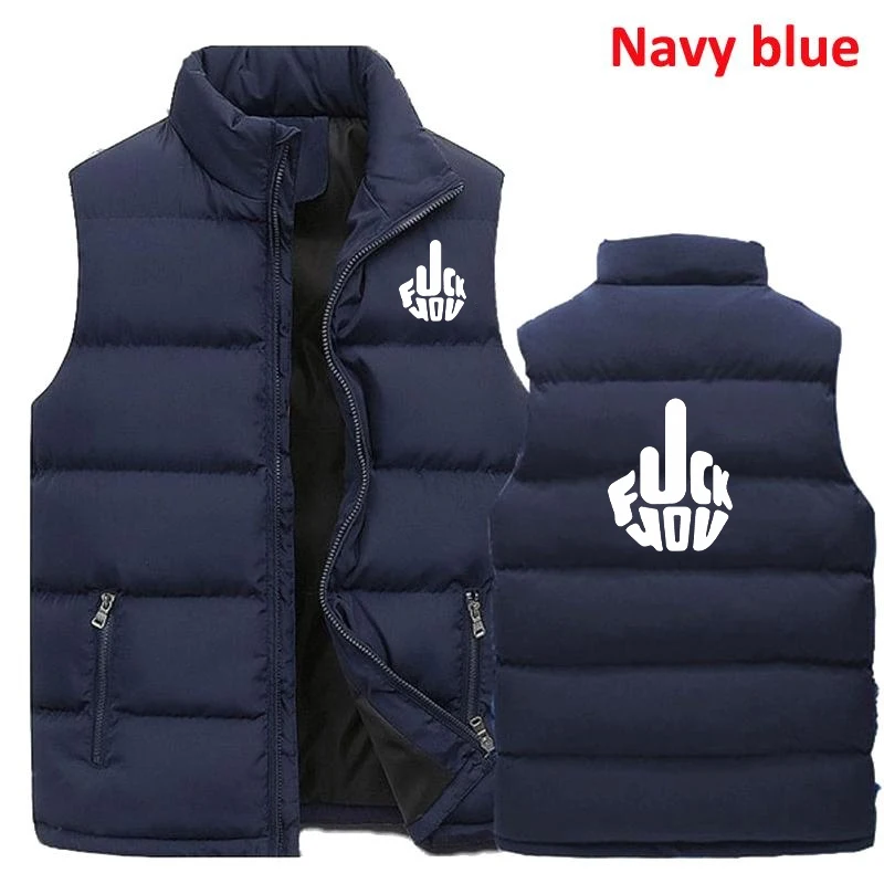 Autumn Winter Men's Fashion Coats & Jackets Thicken Stand Collar Slim Fit Cotton Vest Down Jacket Sleeveless M-5XL