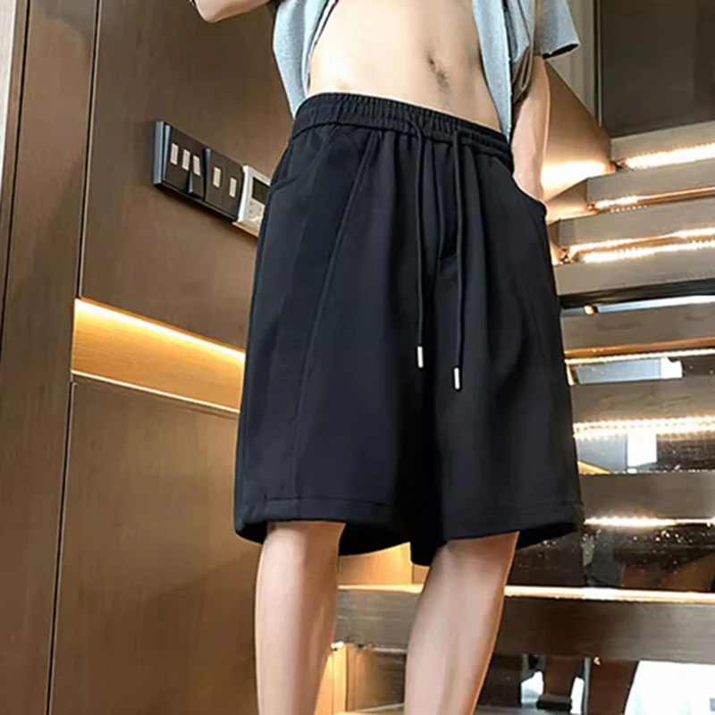 트랜드인 남자용 여름 슬랙스 5부 캐주얼 편안한 운동 반바지 와이드 팬츠 HP0348