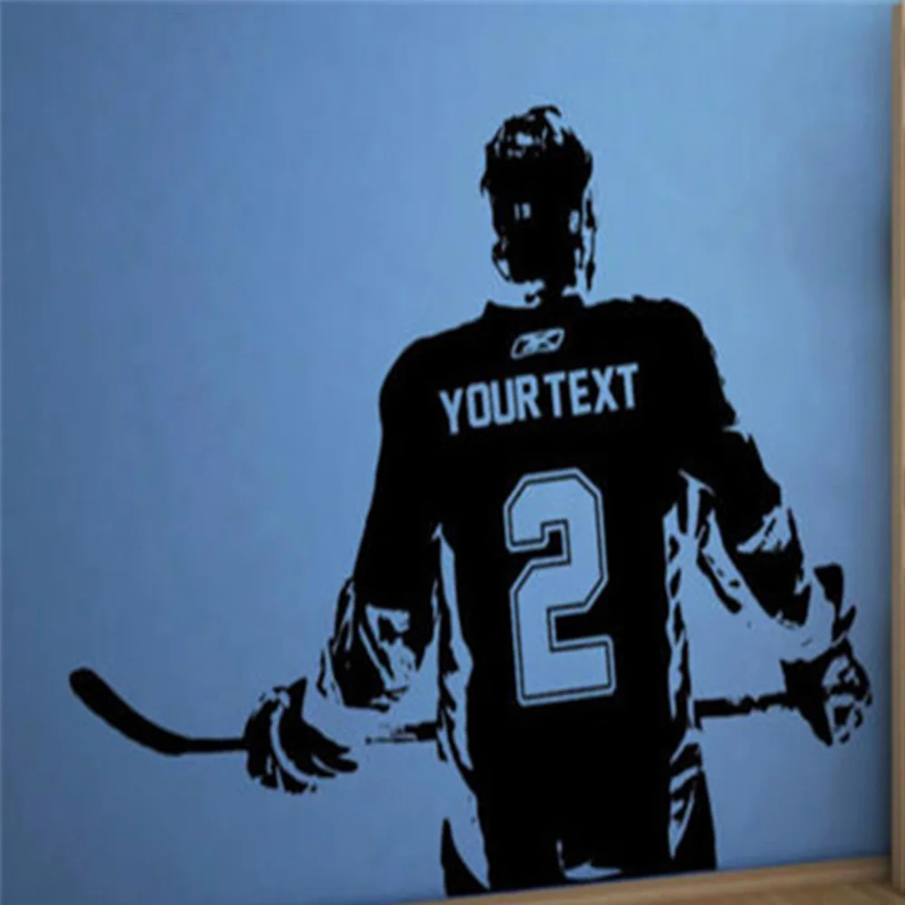 

Modern Ice Choice Name and Jersey Hockey Vinyl Decal Custom Name Hockey Decal Hockey Wall Decor Number