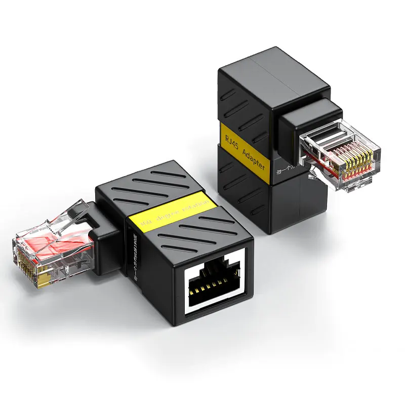 

1pcs RJ45 Male To Female Converter 90 Degree Extension Adapter for Cat5 Cat6 LAN Ethernet Network Cable Connector Extender