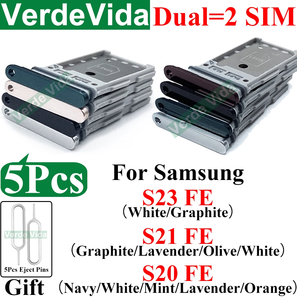 5Pcs Taca na kartę SIM do Samsung S20 S21 S23 FE Gniazdo adaptera gniazda do S711 G990 G781 Karta Micro Nano SIM z pinem