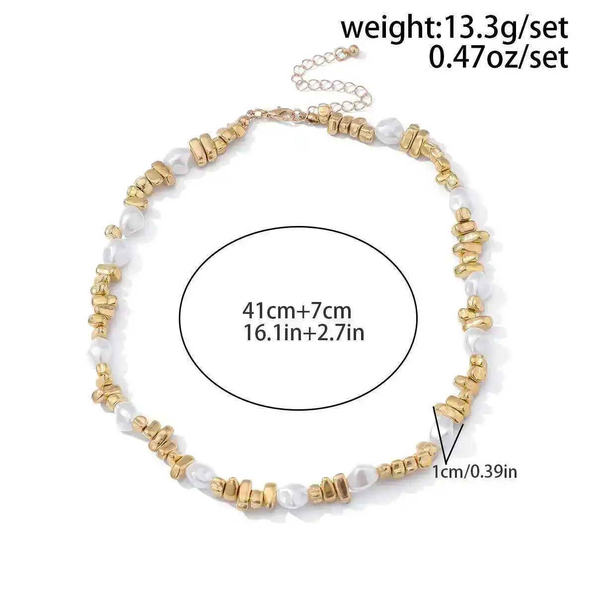 Lacteo Trendy Gold Color Plastic Beaded Creative Necklace Women Retro Imitation Pearl Daily Banquet Aesthetic Jewelry Accessory image 4