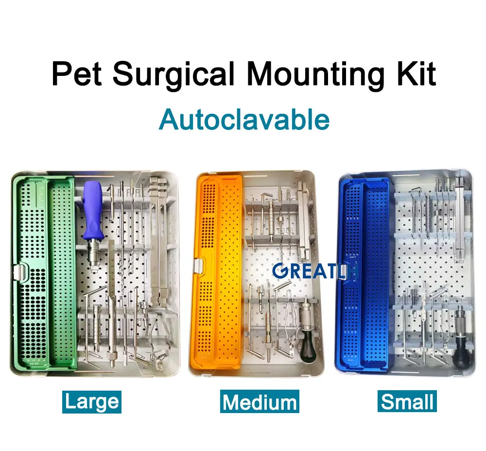 VET Orthopedic Surgery Veterinary Orthopaedic ALPS Reconstruction Locking Plate Screw Instruments Kit Set