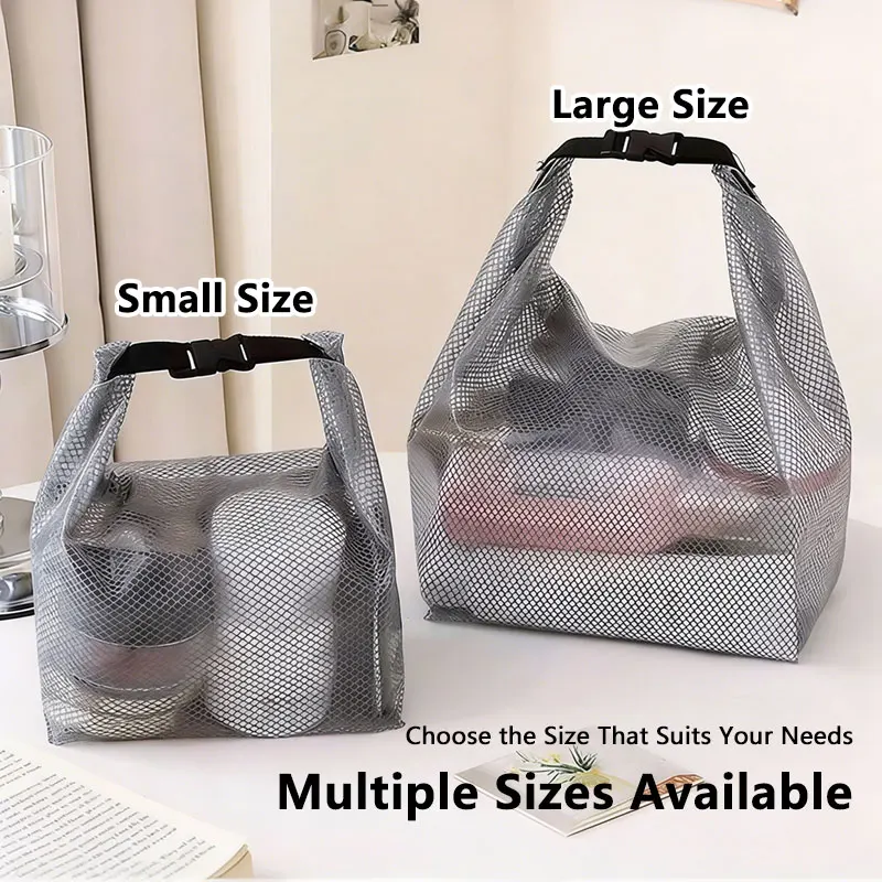 Waterproof Storage Bag Mesh Fitness Clothing Swimming Bathroom Large Capacity Drawstring Men's Women's Outdoor Toiletries Bag