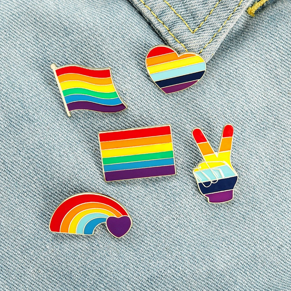 1-50PCS Rainbow Funny Enamel Pin Colorful Pin Brooches Metal Pin Creative Fashion Lapel Pin Jewelry Artistic Brooch for Clothes