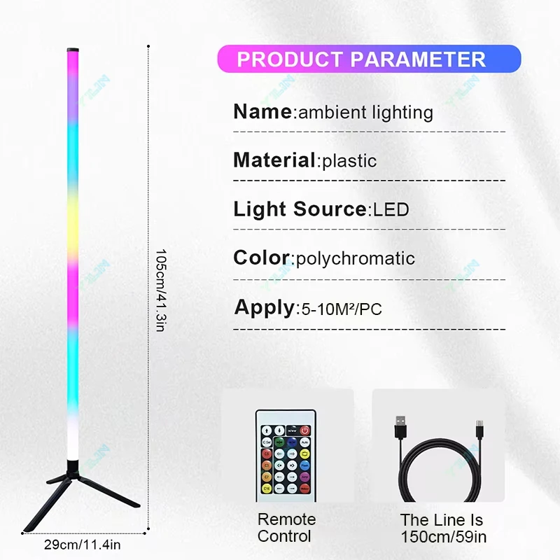 1/2/4PCS Smart LED Stehleuchte105CM RGBWW Fernbedienung Moderne Ecke Stehleuchte Musik Sync Stehenden Ständer Umgebungs Dekor Licht
