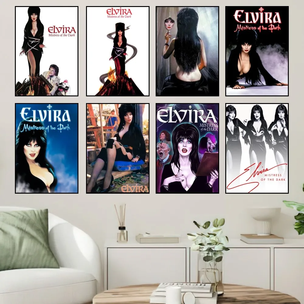 Film E-Elvira M-Mistress of the D-Dark Poster Small Prints Wall Painting Bedroom Living Room Wall Sticker Office